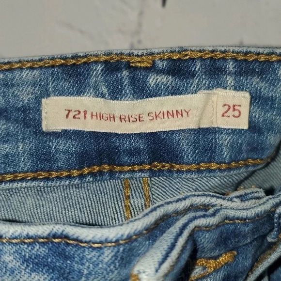 Levi’s Premium 721 Womens High Rise Skinny Jeans Size 25 - Picture 10 of 12